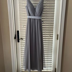 Azizie Prom dress/bridesmaid dress, silver, size 6